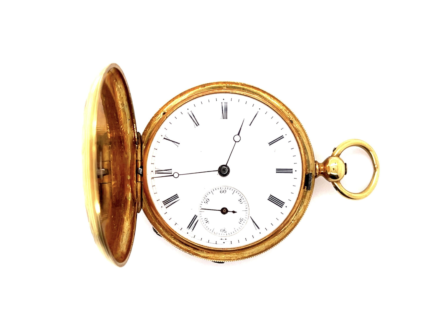 Original French Victorian Enamel + Hand painted 18KY Pocket Watch