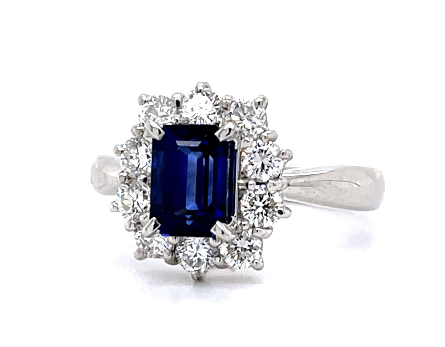 1.52ct Emerald-cut Sapphire Platinum Ring