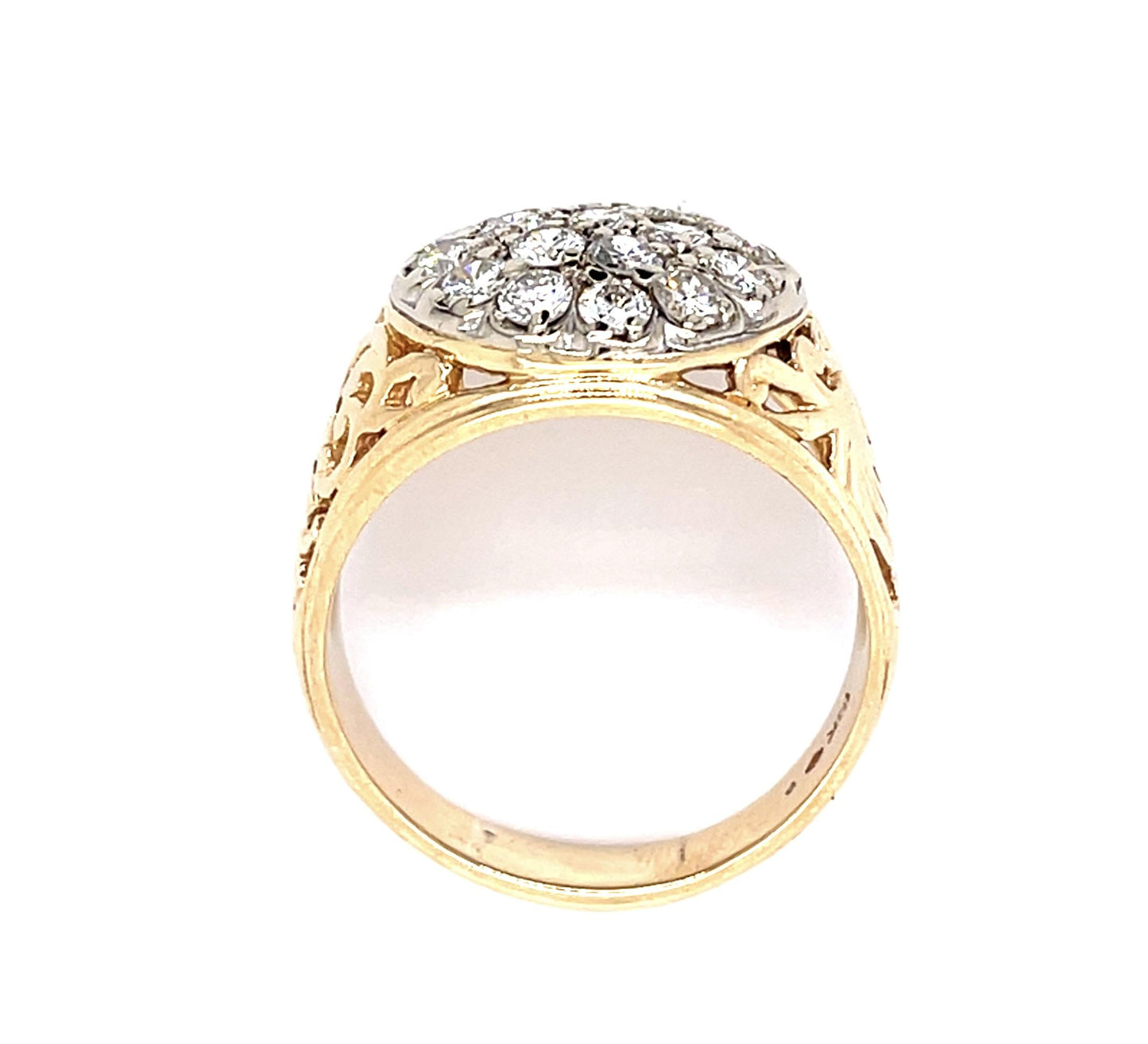 Original 2.60ct Diamond 14KY Men's Ring (Vintage 1940s)