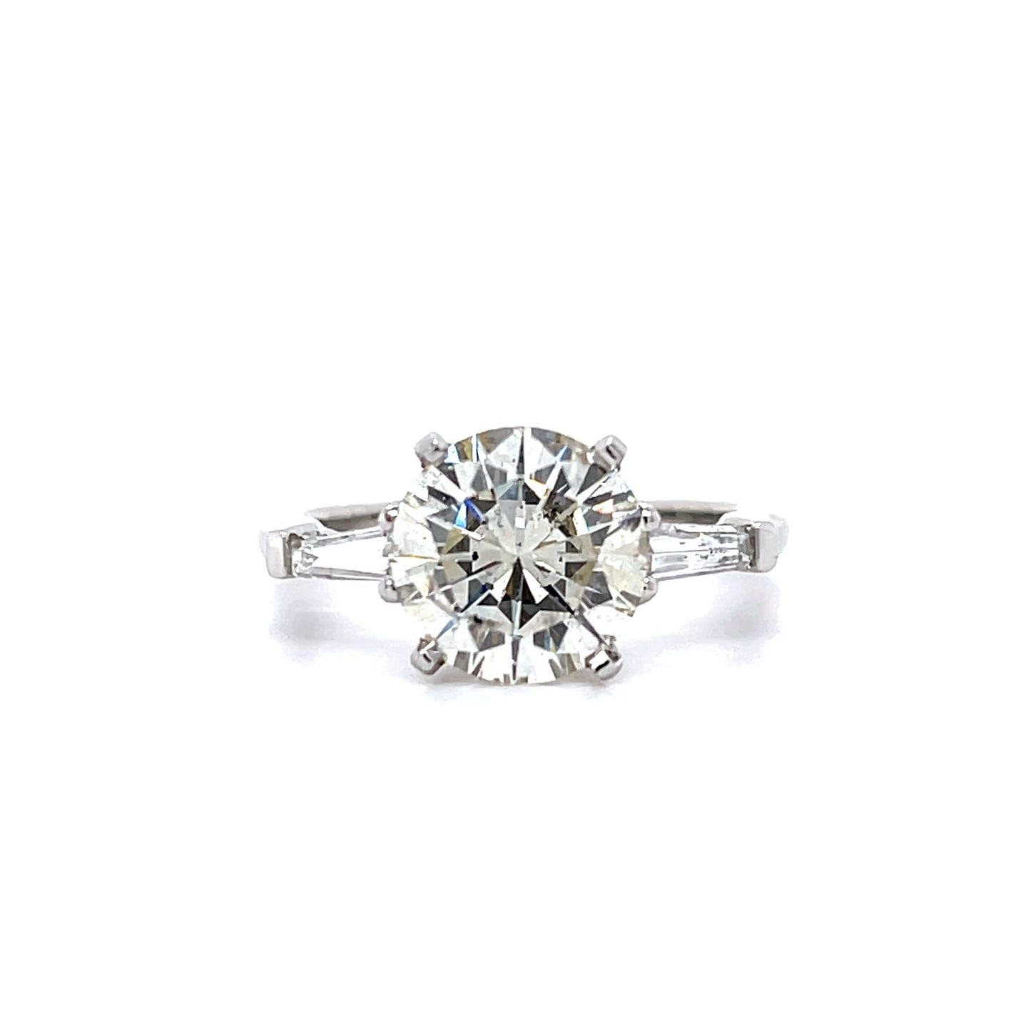 2.52ct J SI2 Round Brilliant Diamond (No Cert) Platinum Ring