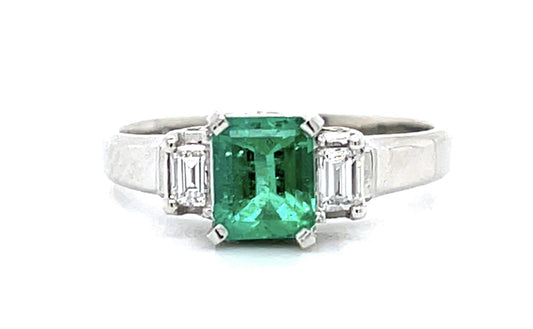 .70ct Colombian Emerald (No Cert) Platinum Ring