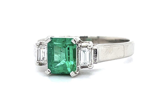 .70ct Colombian Emerald (No Cert) Platinum Ring