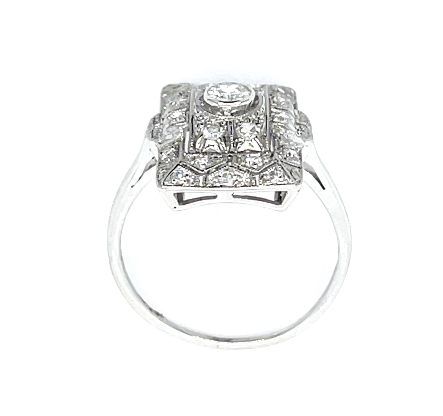 Original Art Deco .60ct Euro Diamond 14KW Ring (Vintage 1930s)