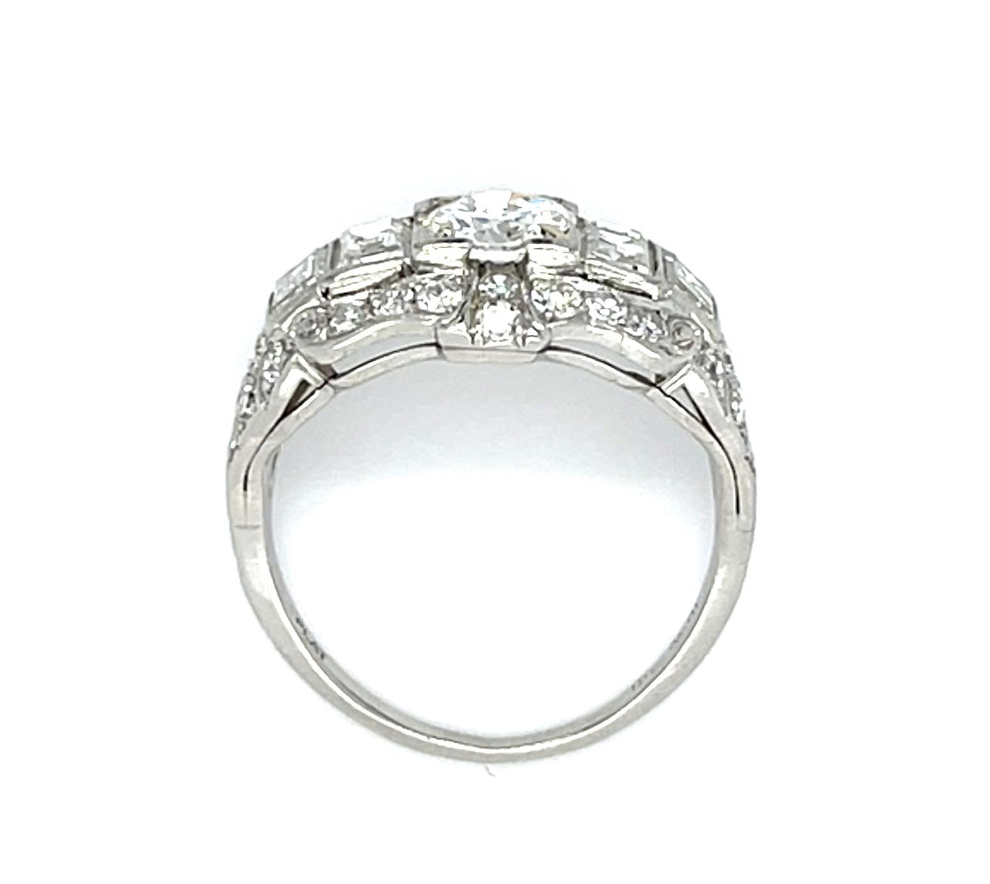 Original Art Deco .75ct Old Euro Diamond Platinum Ring (Vintage 1930s)