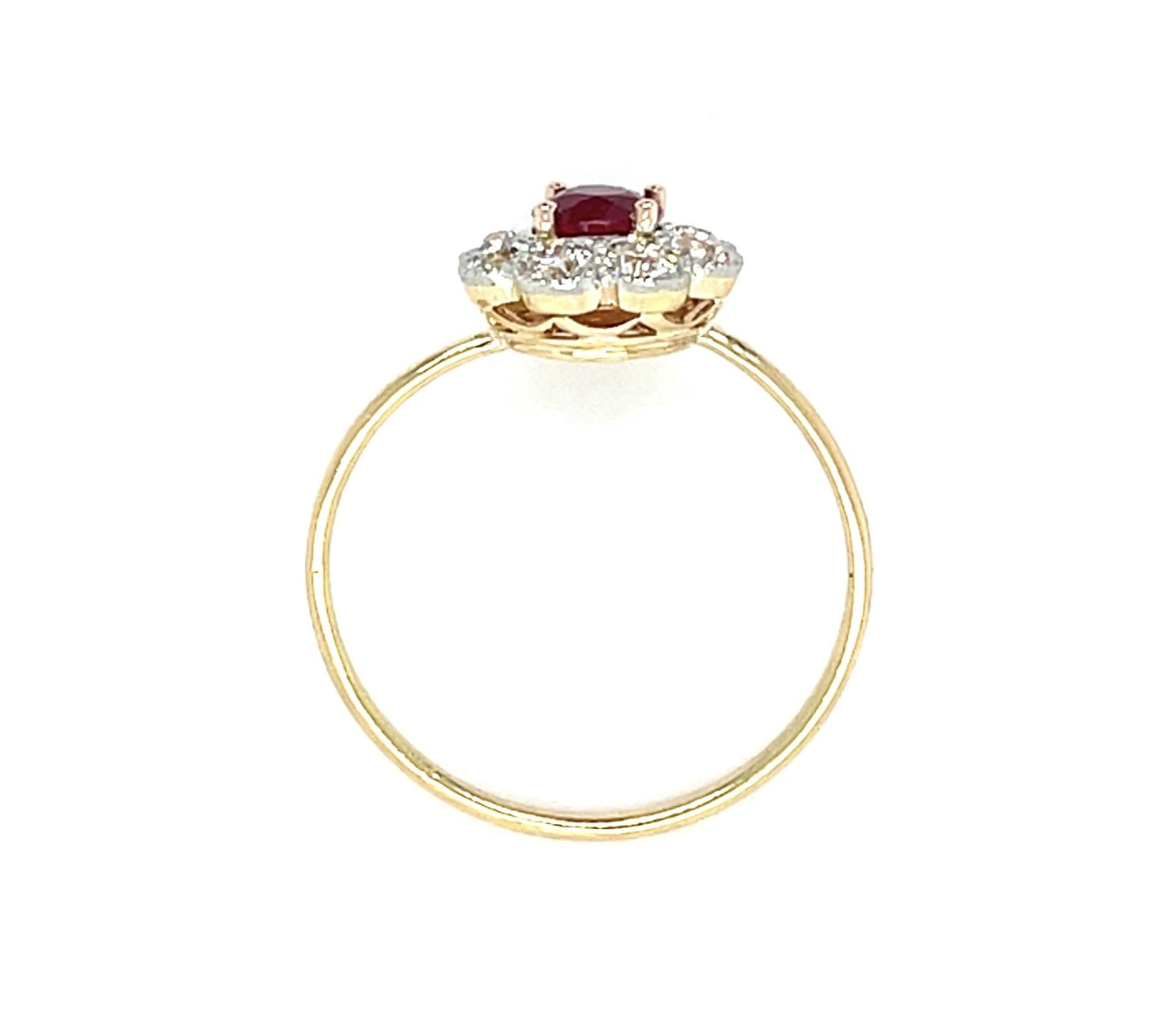 Edwardian .48ct Round Ruby 14KY+Platinum Ring (Antique 1910s)