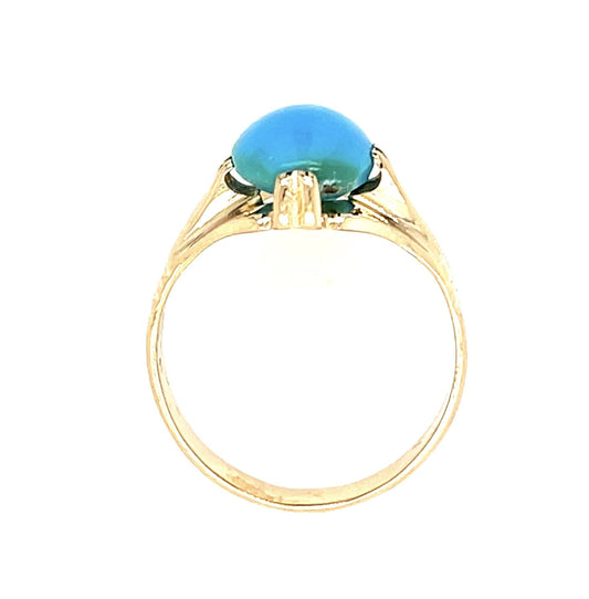 Original 1.50ct Turquoise 18KY Ring (Antique 1910s)