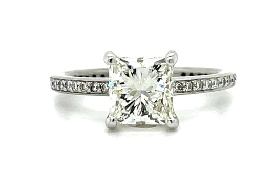 1.70ct Princess-cut Diamond 18KW Solitaire Ring