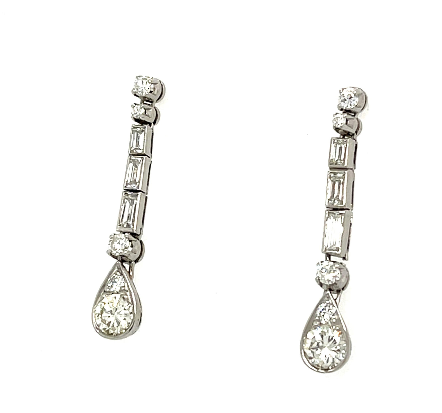 .80ct Diamond (Two Round Diamonds) Platinum Drop Earrings