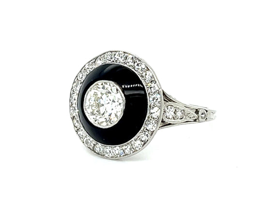 Art Deco .95ct OEC Dia PT Antique Ring (Antique 1920s)