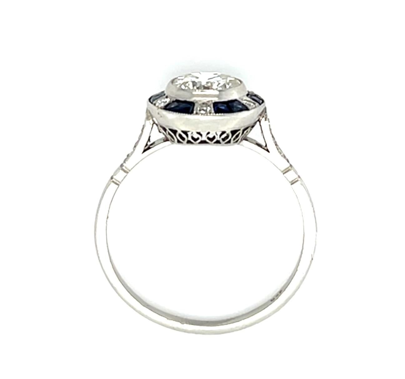 .87ct Round Diamond Platinum Handmade Ring