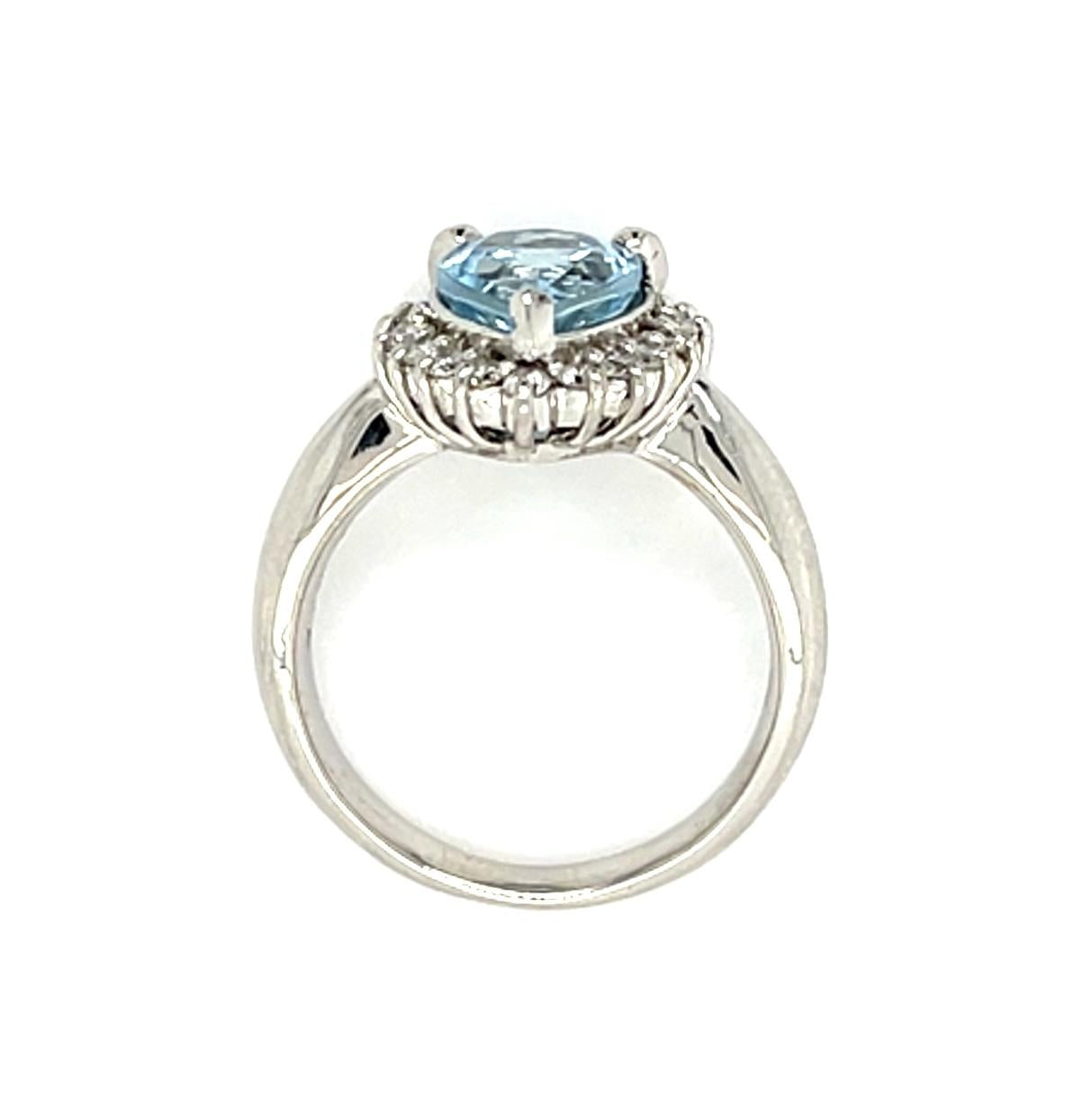 1.93ct Pear-cut Aquamarine Platinum Ring