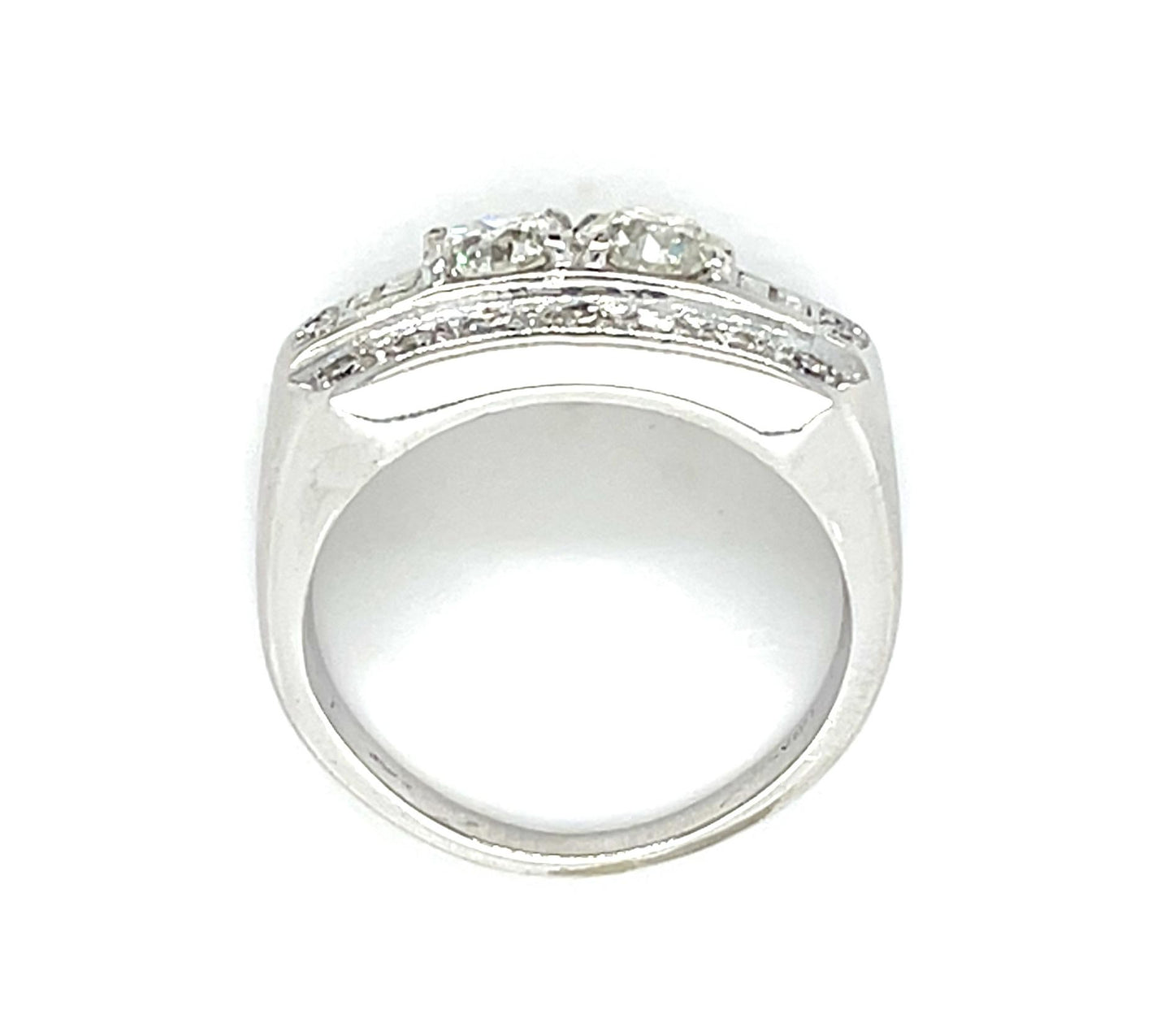 Original 1.15ct (Two Center Diamonds) 14KW Ring (Vintage 1950s)