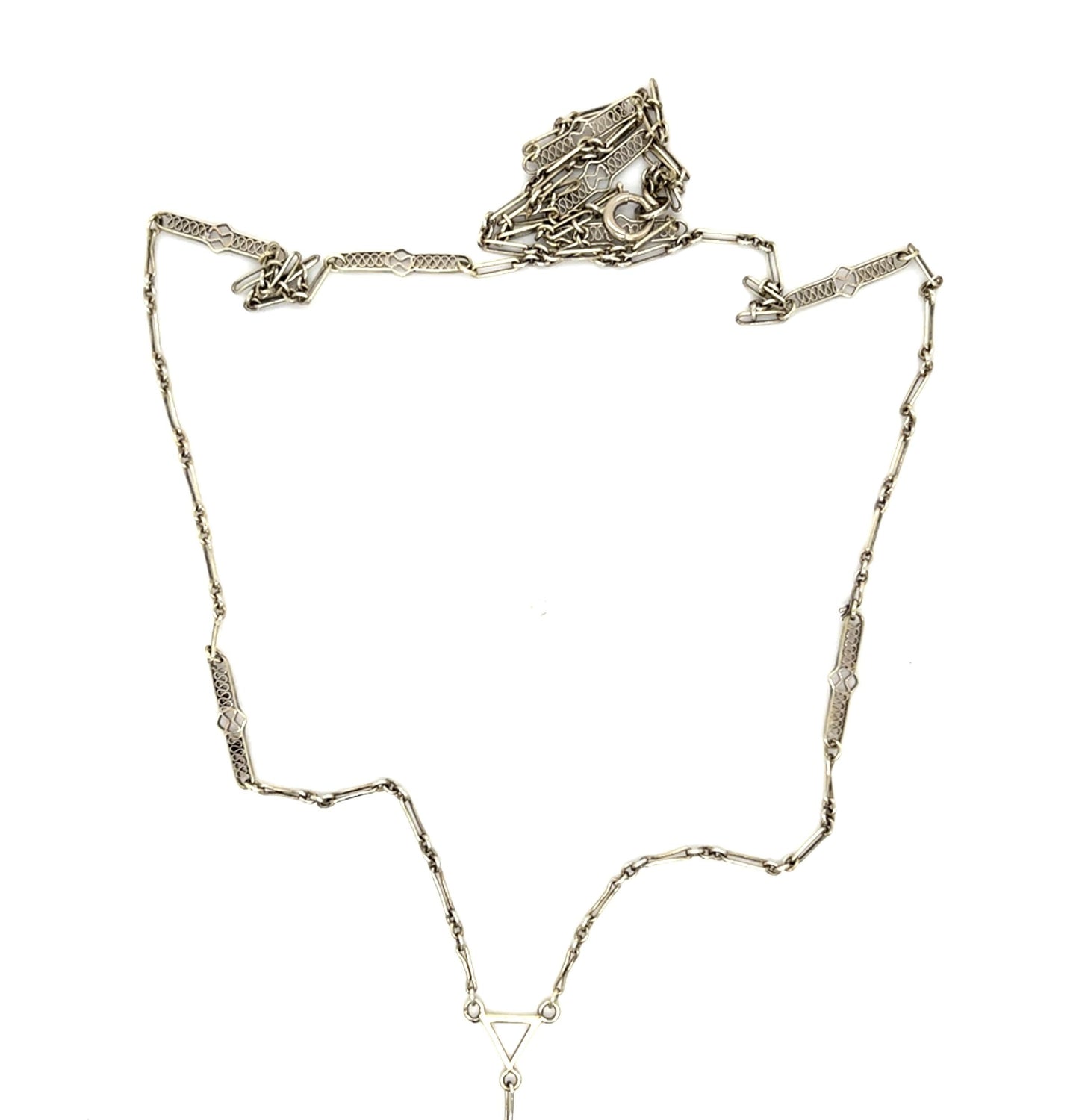 Art Deco 14KW Necklace (Antique 1920s) 6.28g