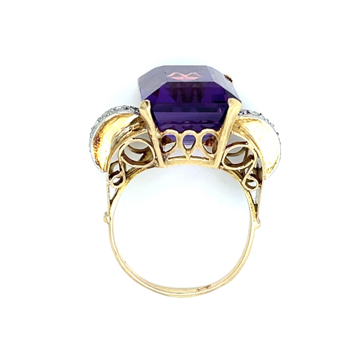 Original Retro 12ct Amethyst 18KY Ring (Vintage 1940s)
