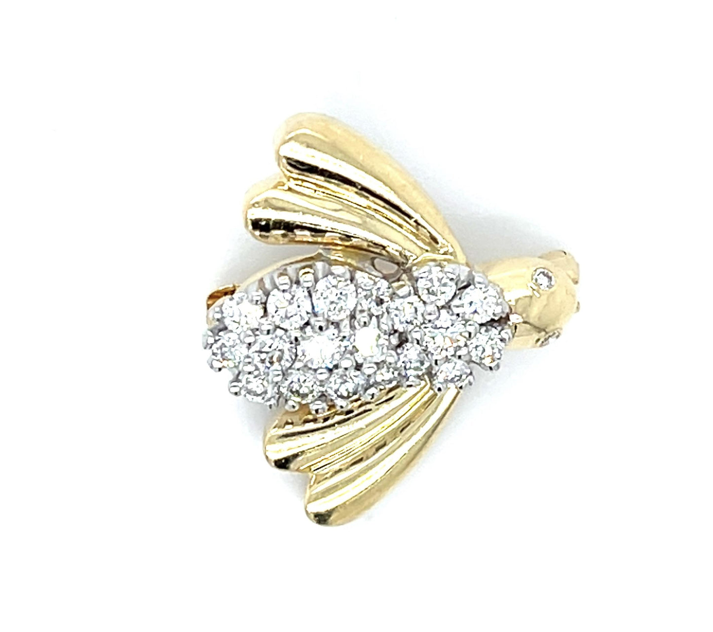 .86ct Diamond 14KY Bee Brooch (Vintage 1960s)