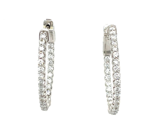 .97ct (52 Diamonds) 14KW Hoop Earrings