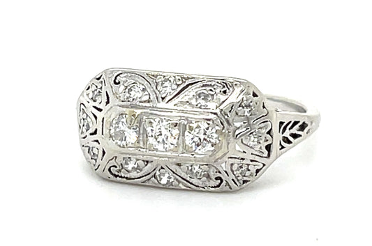 Original Art Deco .40ct Diamond Platinum Ring (Vintage 1930s)