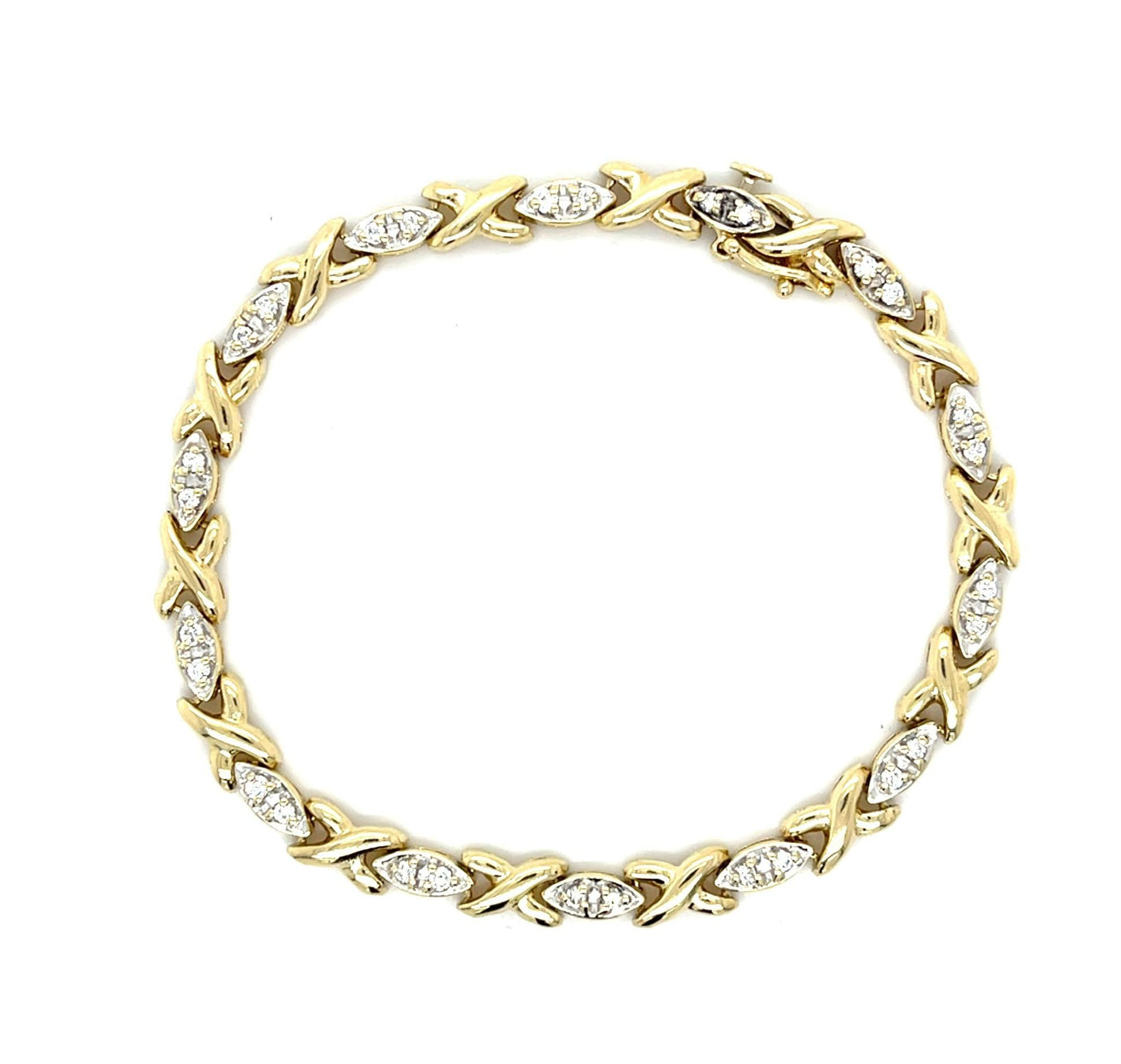 .66ct Diamond 14K Two Tone Bracelet 14.5g