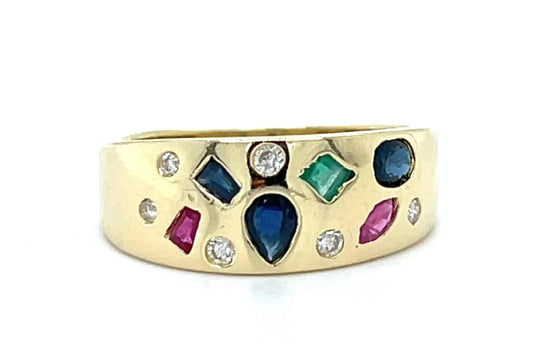 .90ct Multicolor Gemstone 14KY Ring