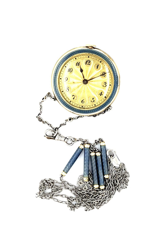 Original Edwardian Enamel Pendant Necklace (Antique 1900s)