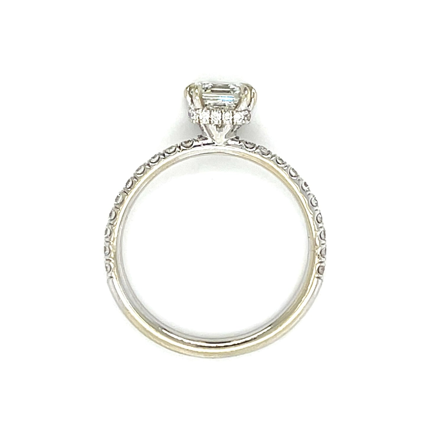 1.20ct Asscher Diamond 14KW Solitaire Ring with Diamonds on Gallery