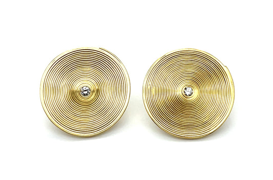 .12ct Diamond 18KY Designer Coil Earrings