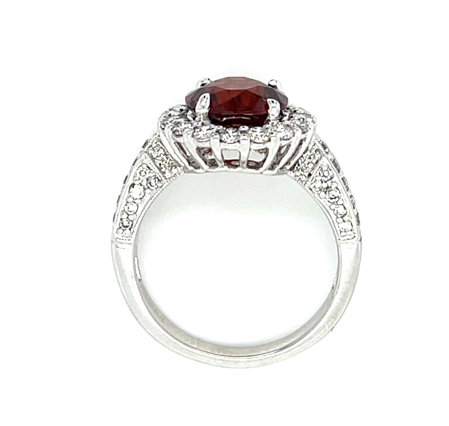 3ct Spessartite Garnet 18KW Ring