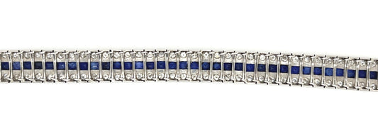 Original Art Deco 7.50ct Diamond Platinum Bracelet (Vintage 1930s) 37.69g 7"