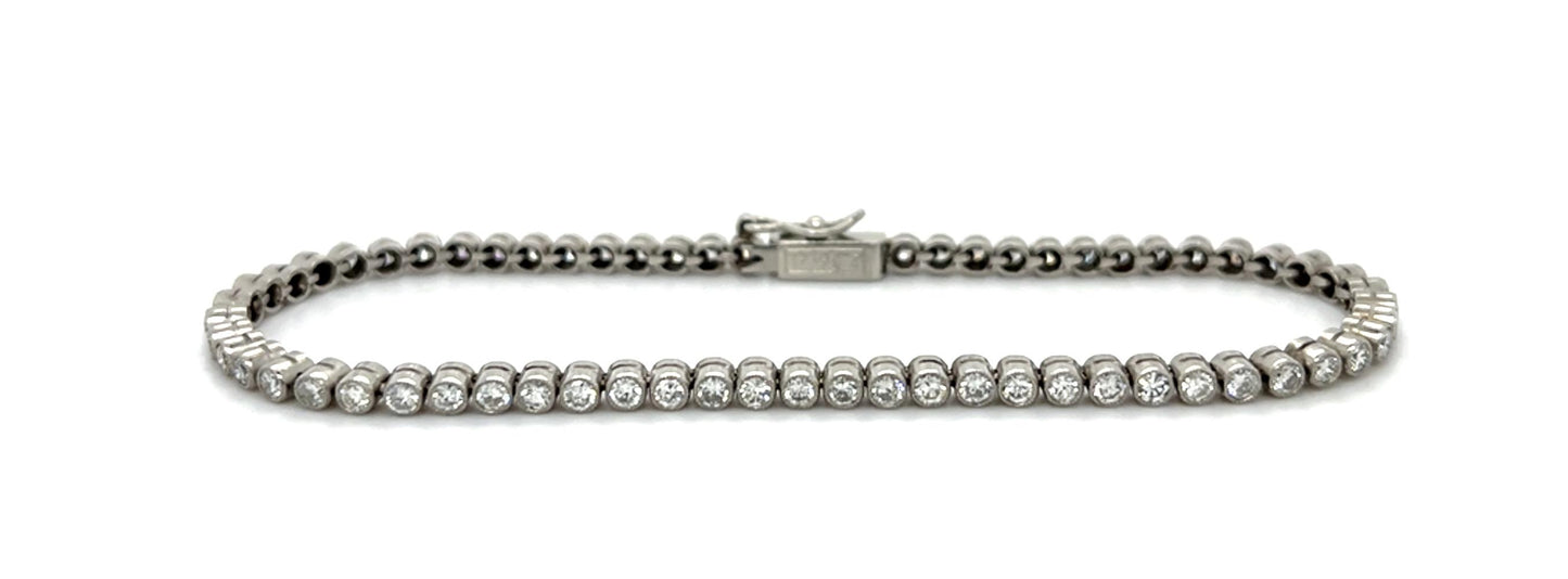 2.56ct Diamond Platinum Bezel-set Bracelet