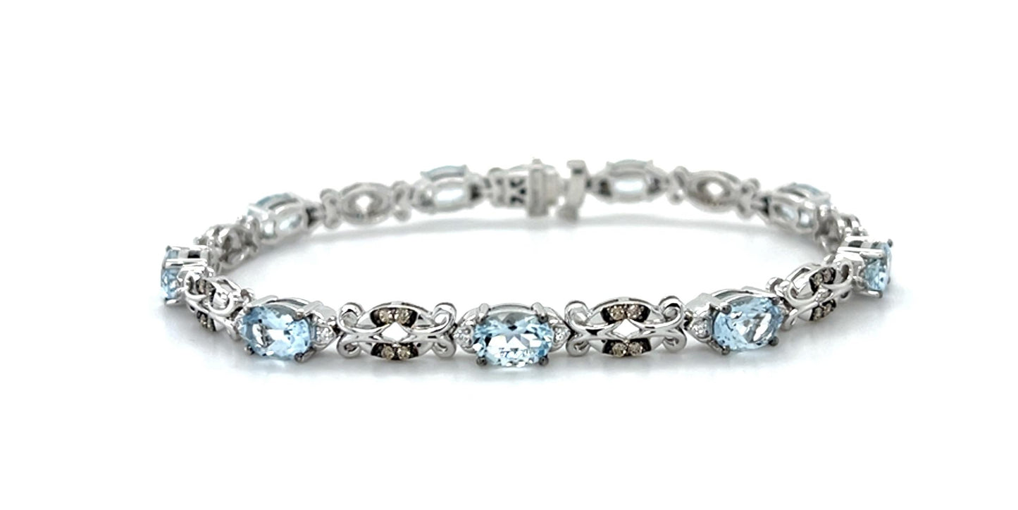 6.50ct Aquamarine 14KW Bracelet