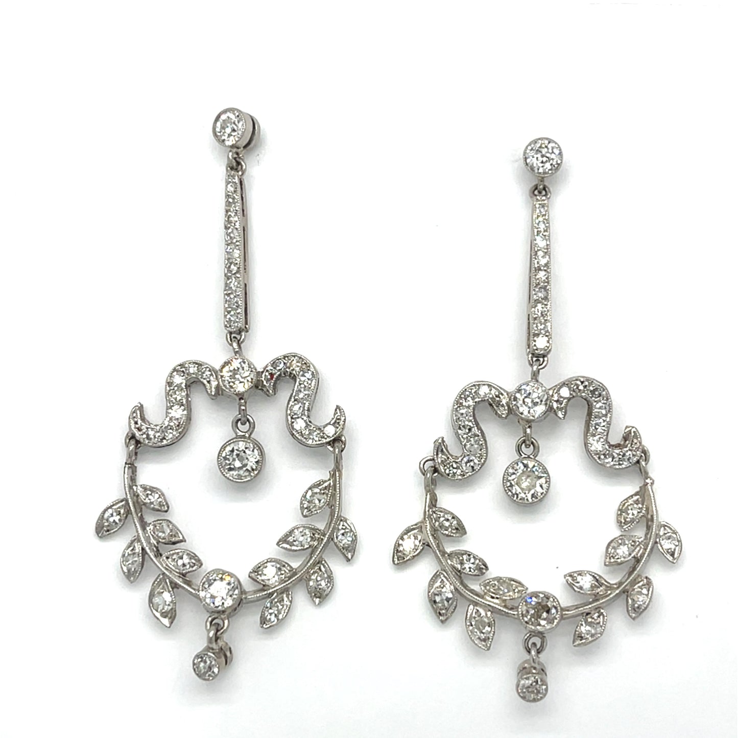 1.50ct 10 CD 2ct SD Platinum Diamond Earrings