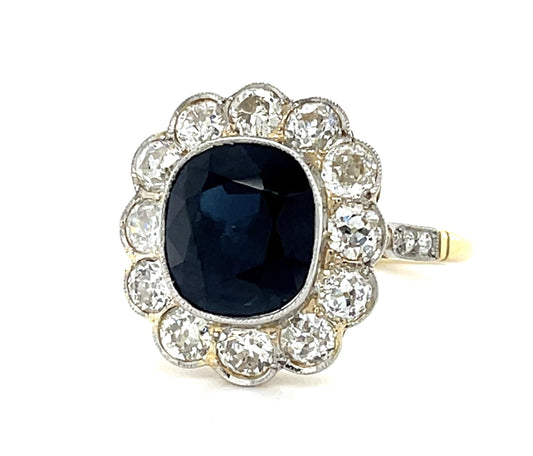 Original 2.40ct Sapphire Platinum Handmade Ring (Vintage 1950s)