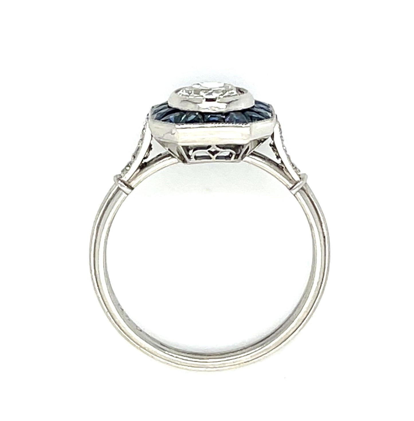 .69ct (J-K VS2) Old European Diamond Platinum Handmade Ring 1ct French-cut Sap