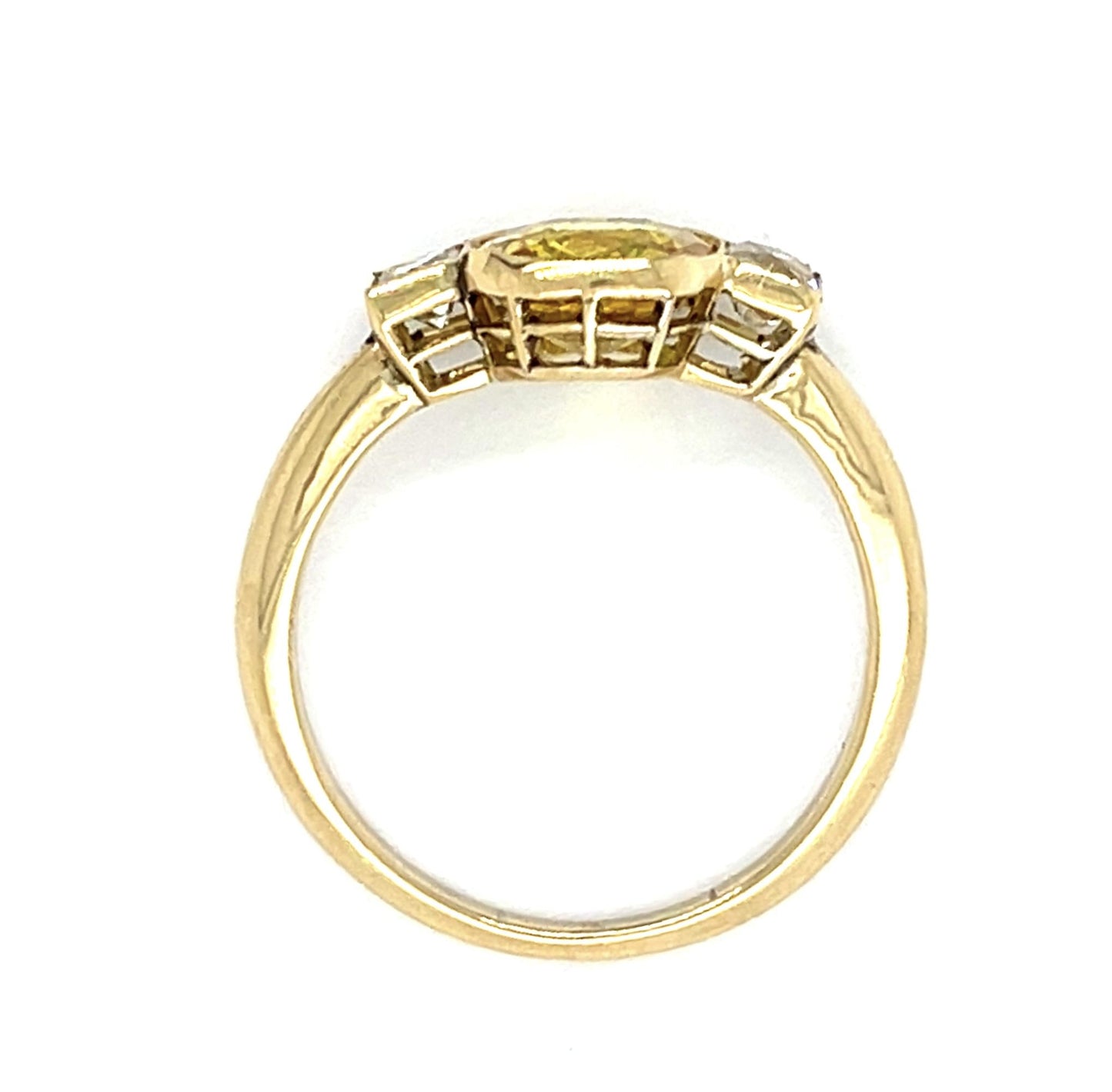 2ct Citrine 18KY Ring .34ct French-cut Diamonds