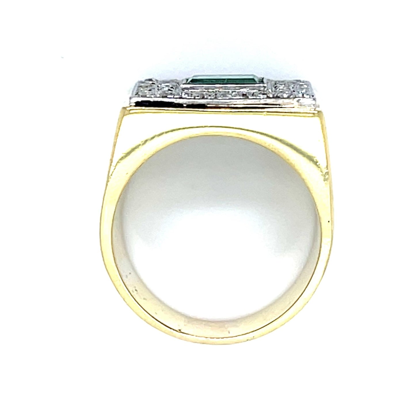 .80ct Diamond .50ct Emerald 14KY Ring (Vintage 1960s) 9.46g