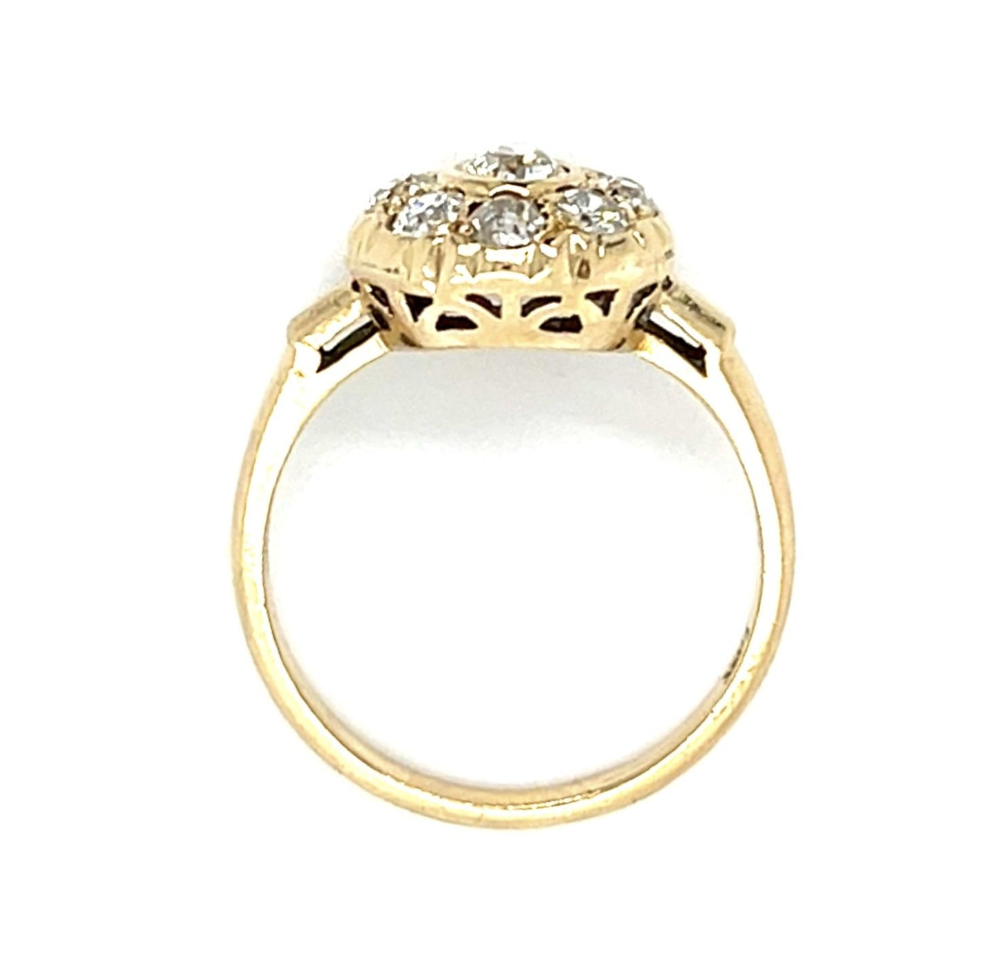 1ct Old European Diamond 14KY Cluster Ring (Antique 1920s)