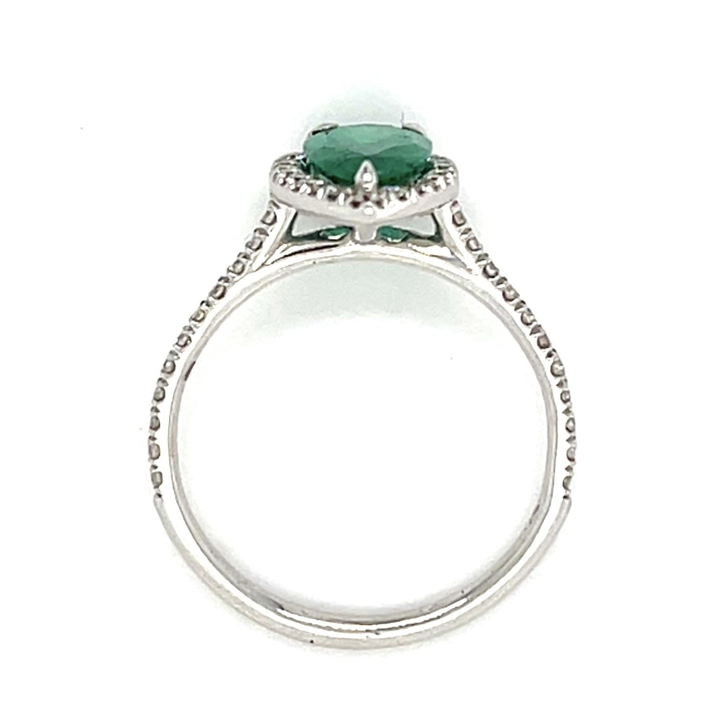 1.22ct Exact Pear Emerald 18KW Gold Ring