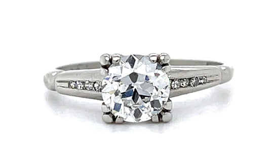 Original Art Deco .85ct (F-G SI1 No Cert) Old European Diamond Platinum Ring