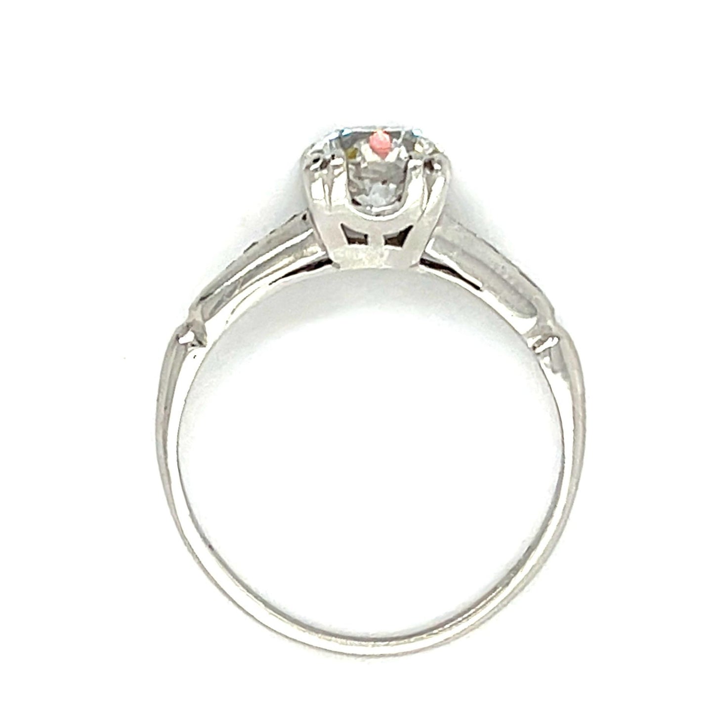 Original Art Deco .85ct (F-G SI1 No Cert) Old European Diamond Platinum Ring