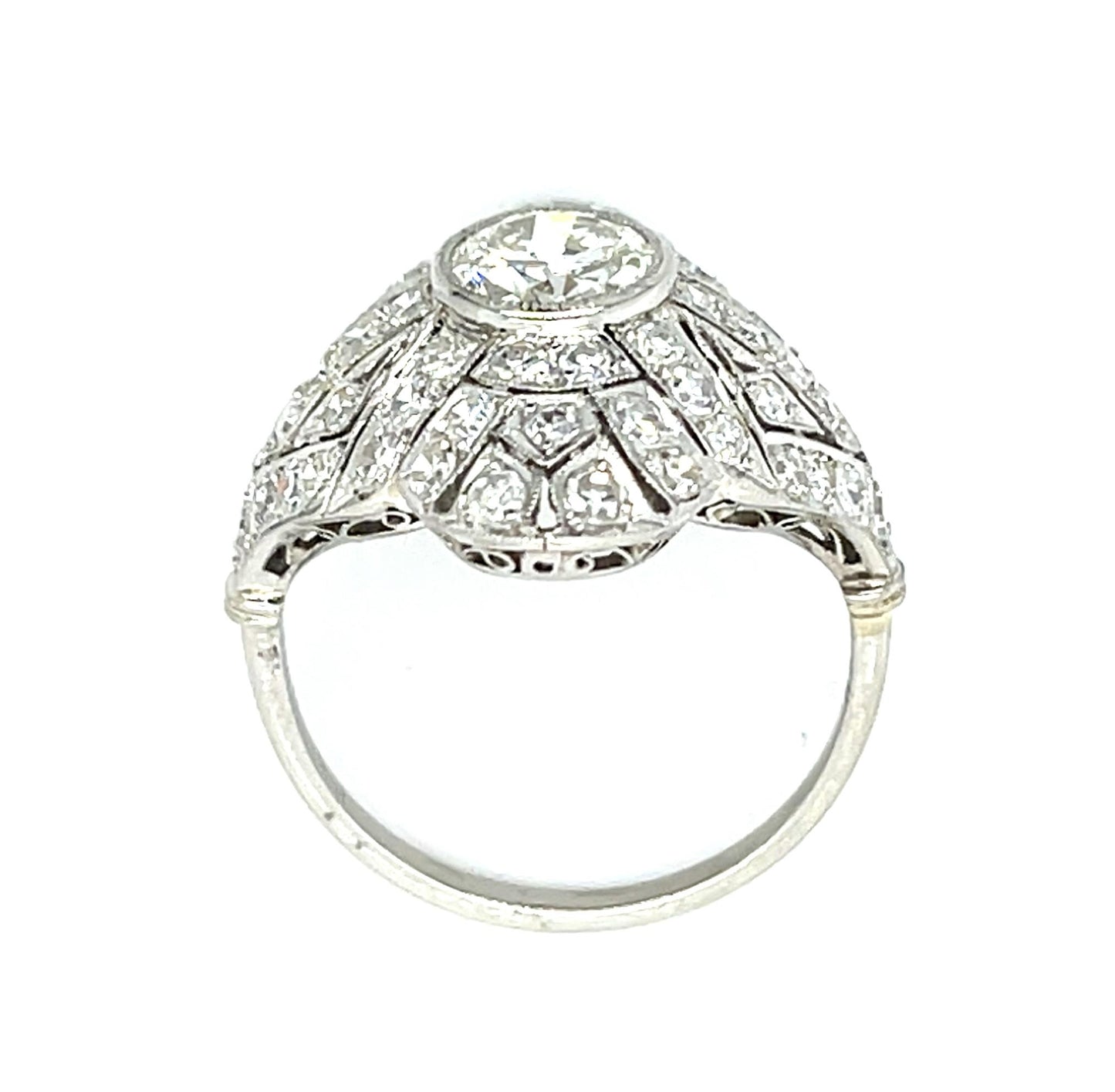 1.10ct European Diamond Platinum Handmade Ring