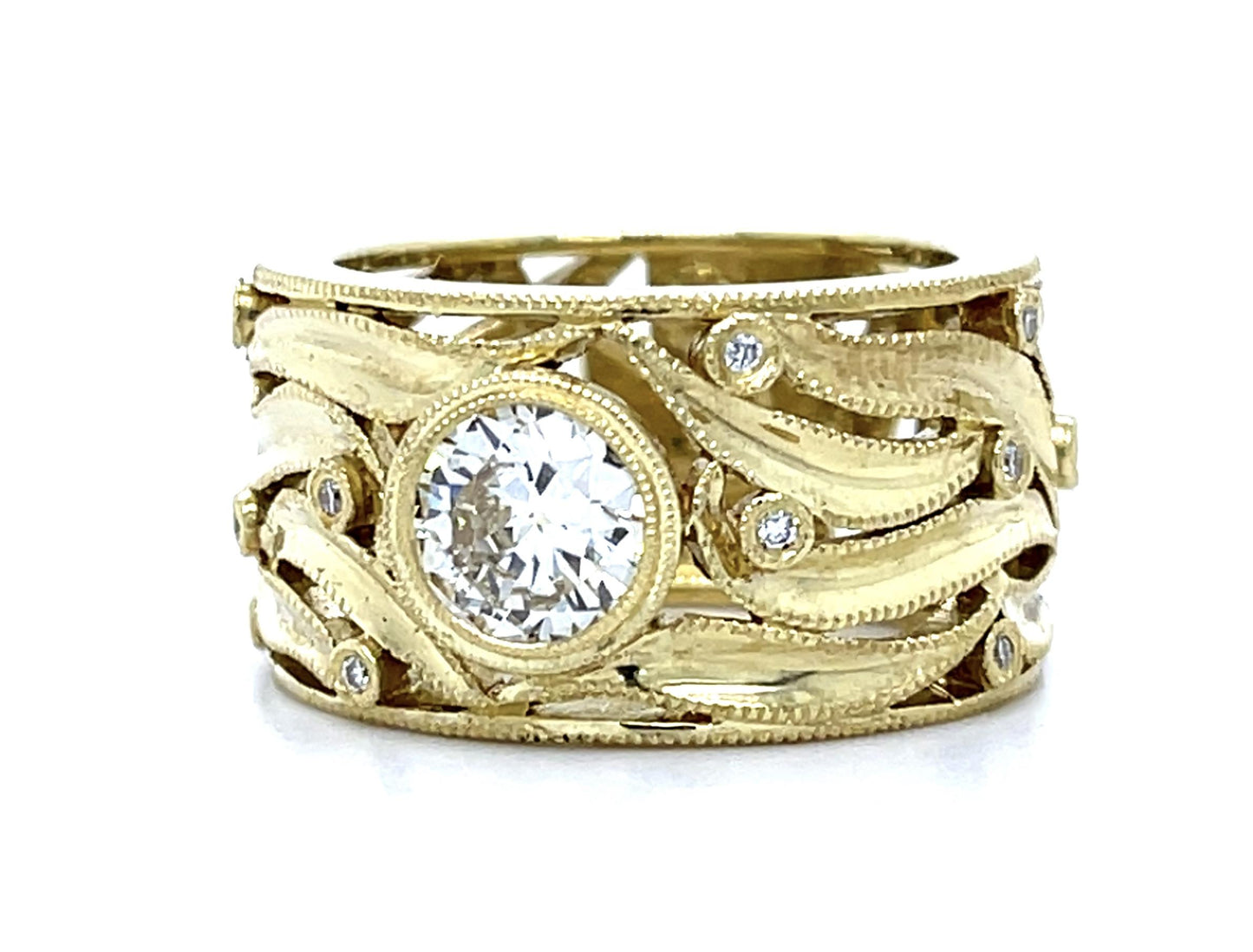 .91ct (J SI1) Round Diamond 18KY Gold Ring
