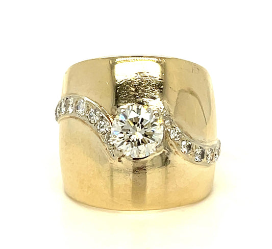 .91ct (H-I VS No Cert) Diamond 14KY Gold Band Ring