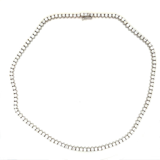 24.64ct (F-G VS) Diamond (98 Diamonds) 18KW Gold Necklace 24.10g 16.5"