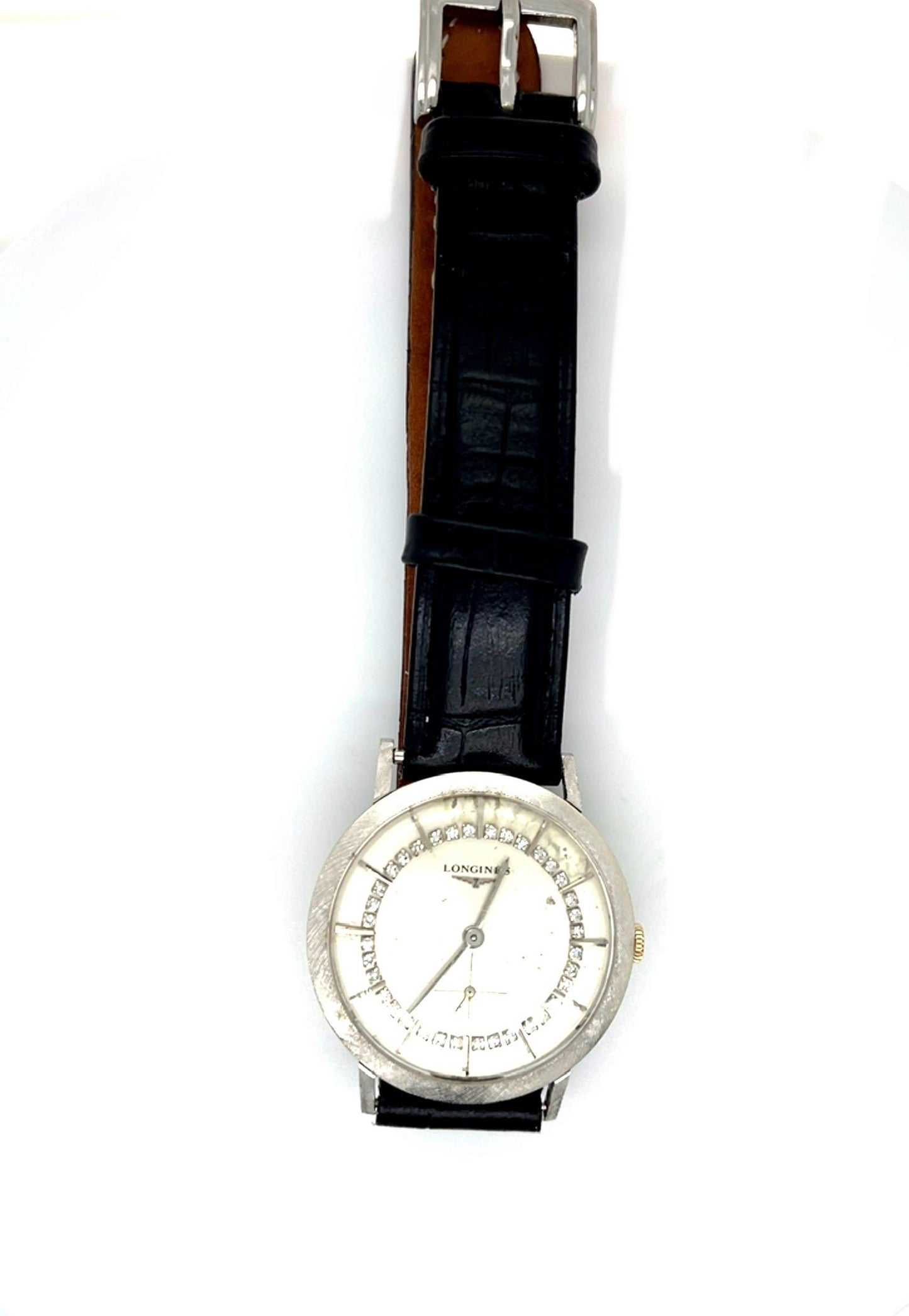 Original Longienes .72ct Diamond 14KW Gold Watch (Vintage 1960s)