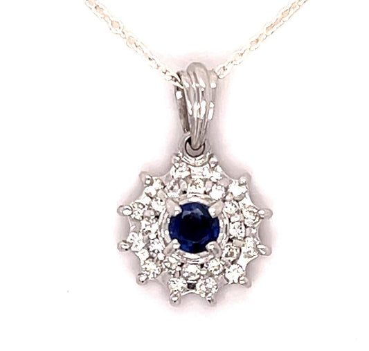 7.48ct Sapphire Platinum Pendant .87ct Diamond 6.60g