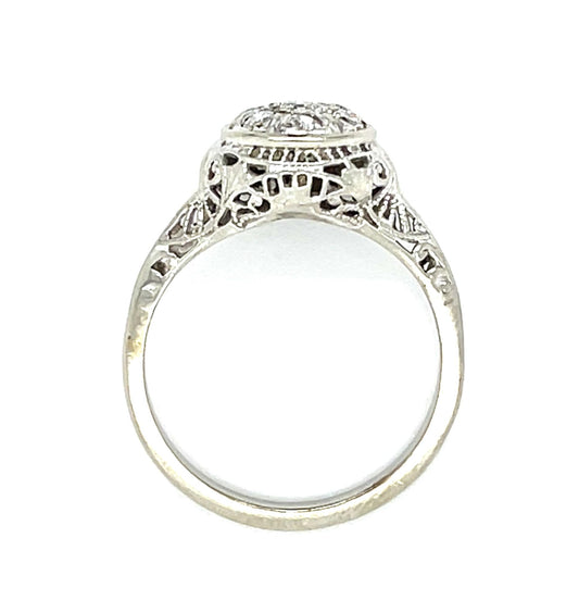 Art Deco .26ct Diamond 14KW Gold Ring (Vintage 1930s)