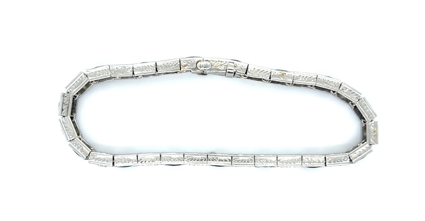 Art Deco 5ct Old Euro Diamond Platinum Bracelet (Antique 1920s) 1ct SD 30.24g