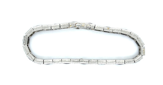 Art Deco 5ct Old Euro Diamond Platinum Bracelet (Antique 1920s) 1ct SD 30.24g