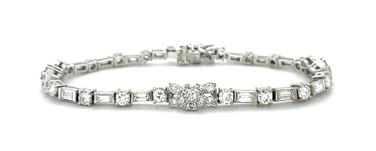 5.58ct Diamond Platinum Bracelet 22g 7"