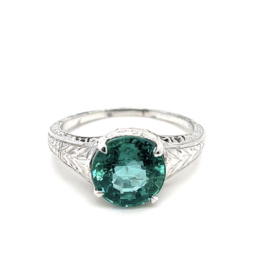 2.25ct Emerald PT Art Deco Ring (Circa 1930S)